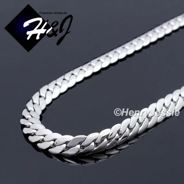 18-40"MEN Stainless Steel 8mm Silver Miami Cuban Curb Link Chain Necklace*N155