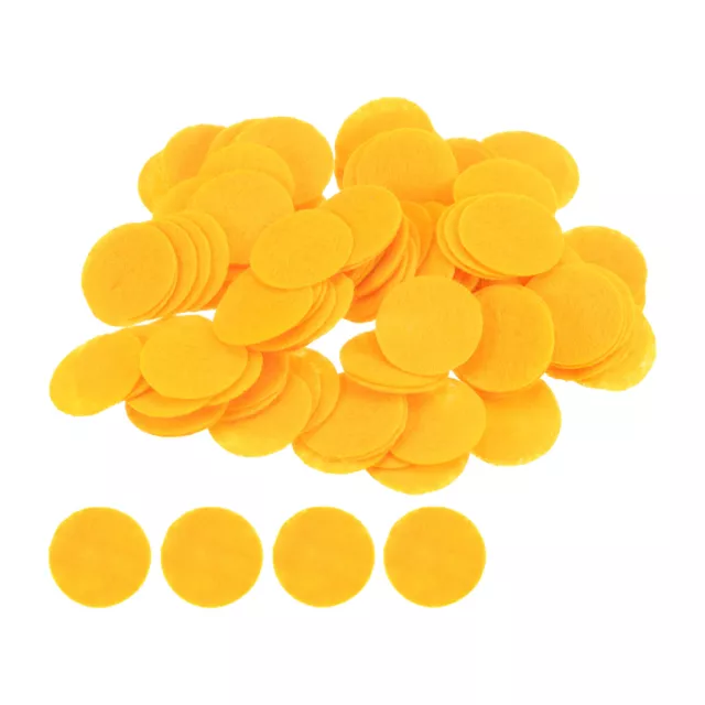 200pcs Round Felt Circles, 25mm 1" Craft Felt Pads Non-Woven Fabric Pad Yellow