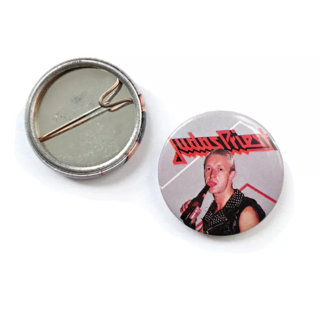 VINTAGE JUDAS PRIEST BUTTON Badge Pin Pinback Rob Halford Heavy Metal