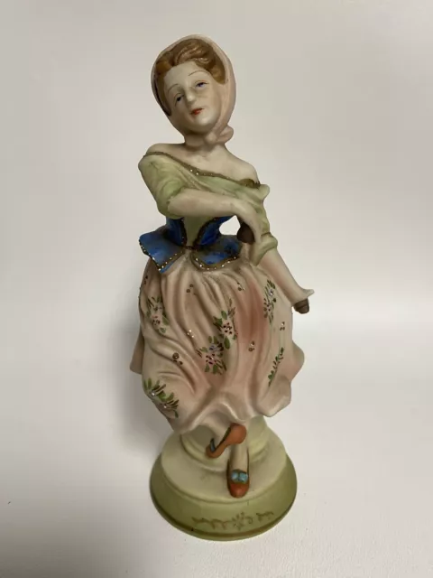 Vintage Ardalt French Country Bisque Figurine 7” G2GG Hand Painted Japan