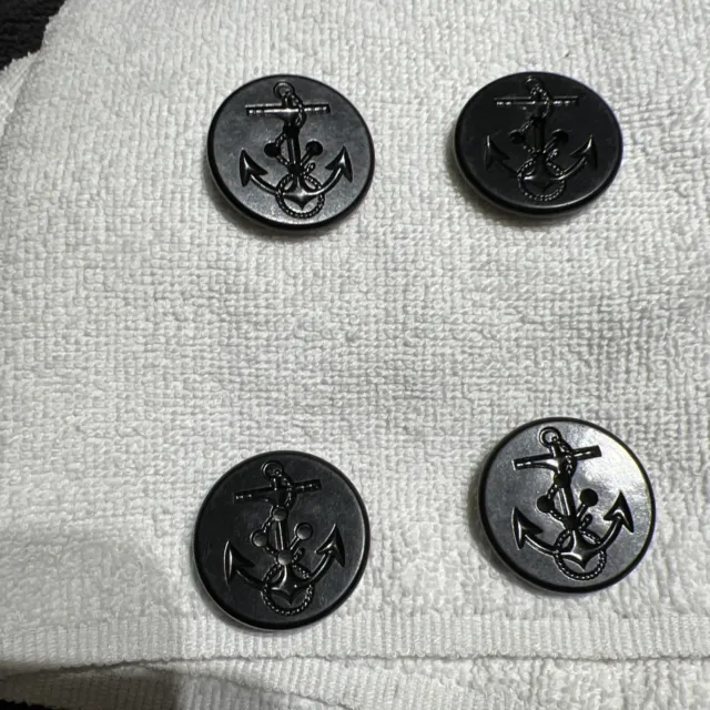 AUTHENTIC WWII USN Navy Pea Coat Uniform Buttons Black. lot of 4 (1 1 ...