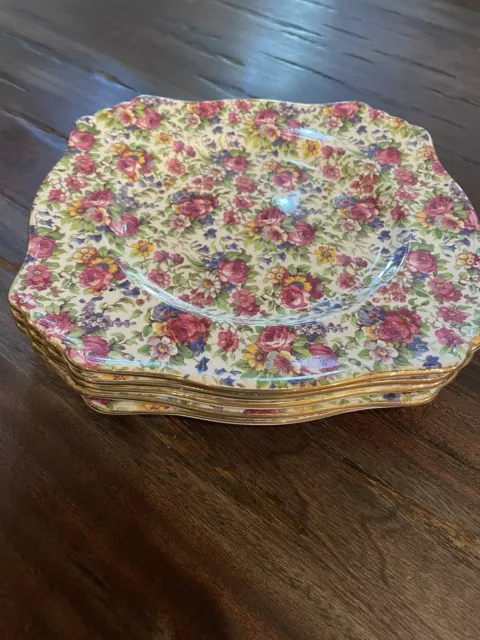 5 Royal Winton Summertime  Vintage Ascot 9-3/4" Dinner Plate Chintz