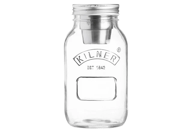 KILNER Food on the go Glas 1l mit Dressing/Saucen Einsatz   121317