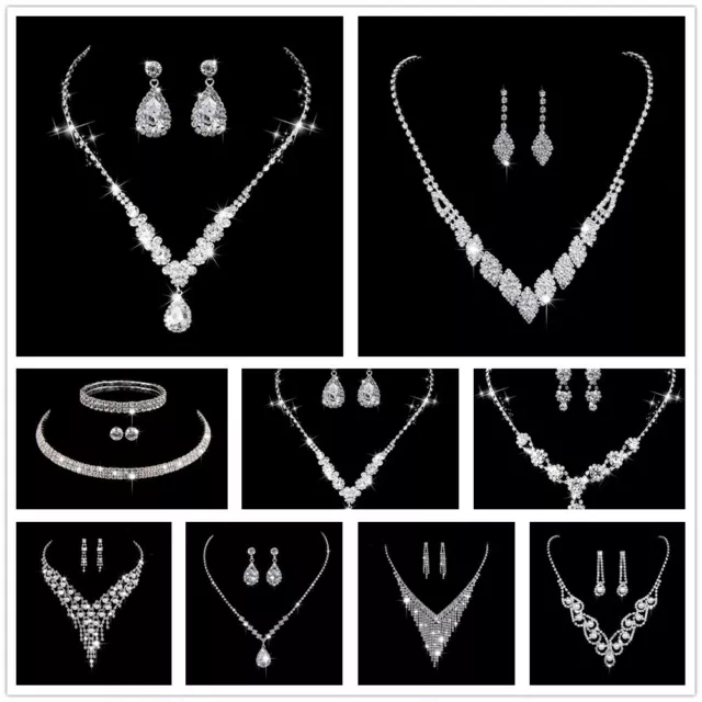 Perla Cristallo Damigella Festa Gioielli Set Nozze Collana Bracciale Orecchini
