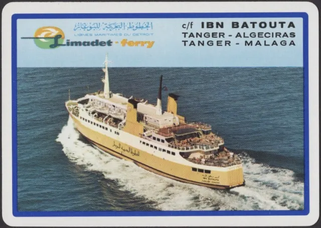 Playing Cards Single Card Old Vintage Wide  IBN BATOUTA LIMADET FERRY Shipping A