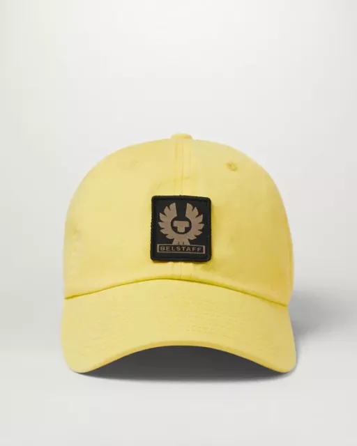 Belstaff Phoenix Logo Cotton Twill Baseball Cap Lemon Yellow Rrp £60 Bnwt