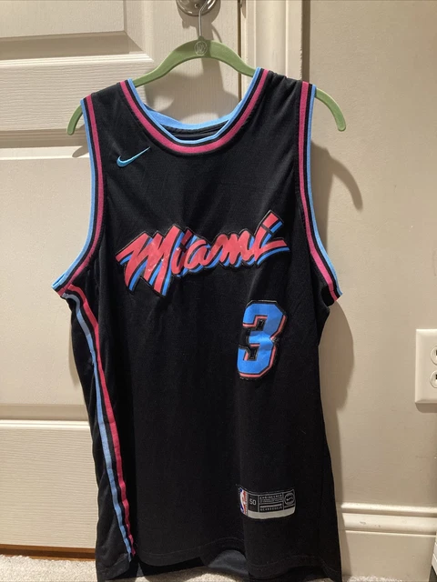 Nike Dri-Fit Mens 3XL (60) Miami Heat Dwayne Wade City Edition Jersey Miami  Vice