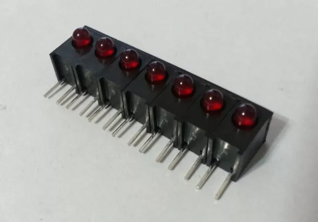 LED Array 7 Red 3mm Circuit Board Indicators Assy Dialight HLM-P170-0107F 24pcs