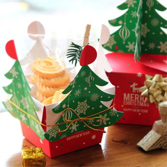 Candy Gift Apple Sweets Cupcakes Dessert Pack Box Christmas Tree Xmas Bags Bell