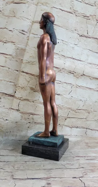 41cm Occidental Art Déco Puro Bronce Hombre Hombres Griego Isla De Melos Kouros 3