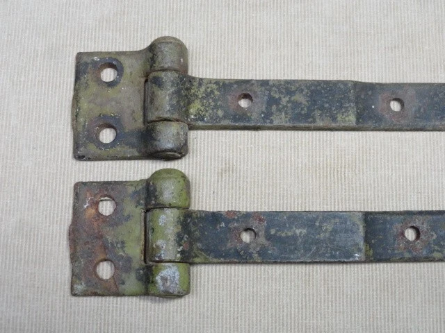 Pair of Barn Shed Door Garden Gate Strap Hinges Antique Cast Iron Nice Ones 'A' 3