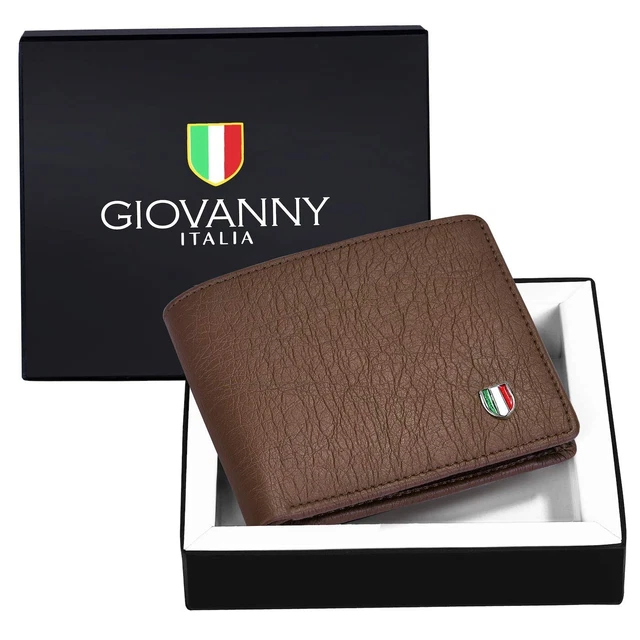 Genuine Leather Bifold Wallets For Men RFID Blocking Slim (MENS BROWN WALLET)+++