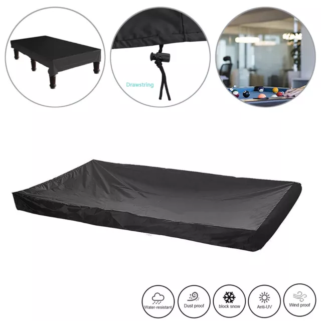 8 ft Heavy Duty Waterproof Billiard Snooker Pool Table Dust Cover Anti-UV Black