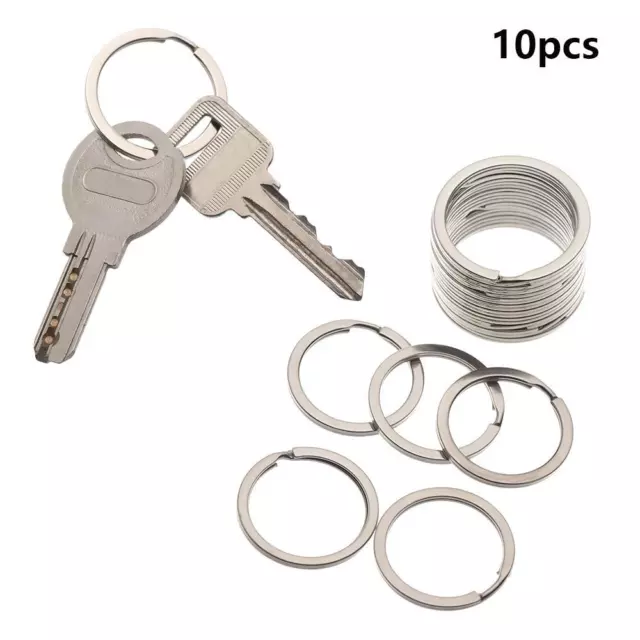 25/28/30/32mm Clasps Pocket Chain Loop Stainless Steel Keychain Split Key Ring