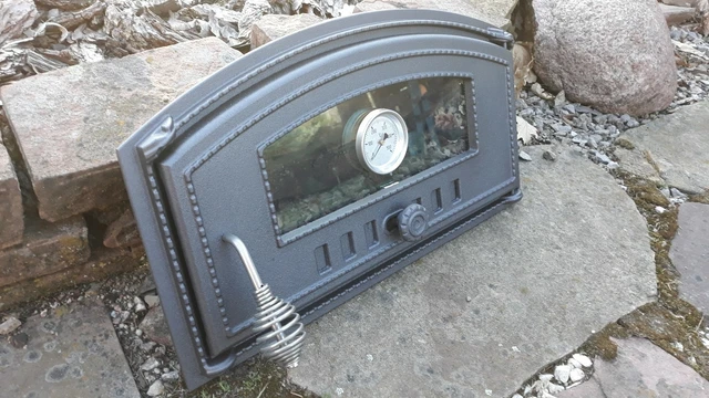 Portes pour Un Four à Pizza en Fonte poêle à Bois 490x280 avec therm. et Verre