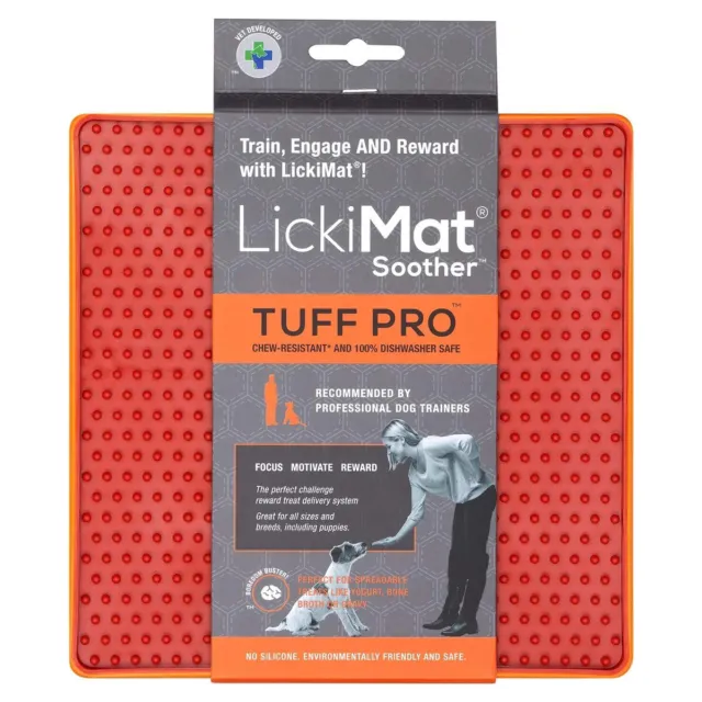 LickiMat Chupete Pro Tuff Naranja, Anti-schling-matte para Perros