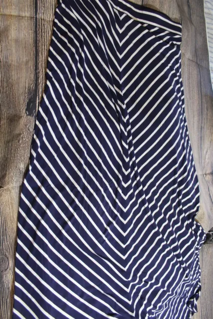 Loft jersey maxi skirt M navy blue striped