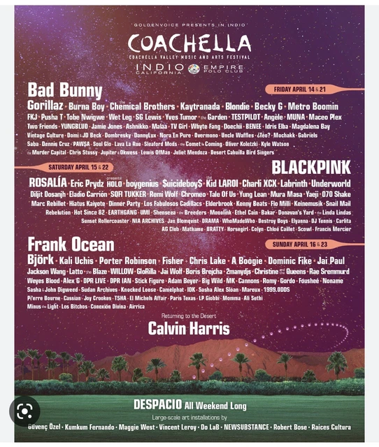 2x Coachella VIP Tickets incl. 4 nights`stay !!!First weekend!!!