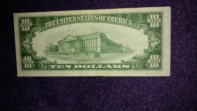 Fr-1704 1934 C Ten Dollar Silver Certificate. Uncirculated Condition Blue Seal. 2