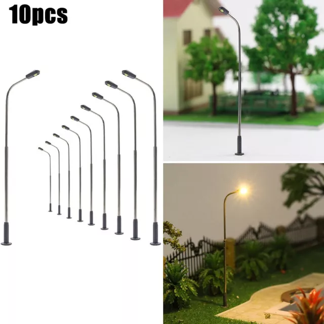 Single Head LED Lamp Post Street Light 10Pcs 1 50 Scale Model Railway Supplies 2