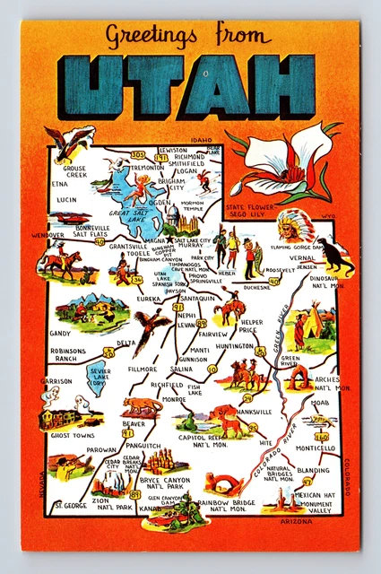 PICTORIAL TOURIST MAP Greetings - Pictorial Tourist Map Greetings From State Of Utah.webp