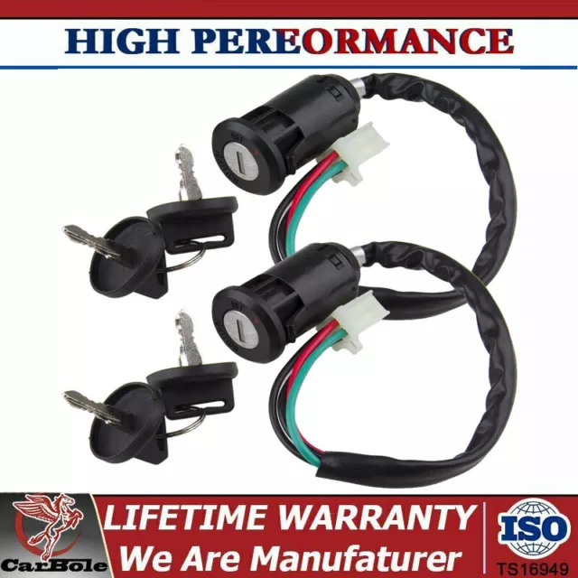 2 ignition key switch + 4 keys for 50cc 70cc 90cc 110cc 125cc ATV  Engine's