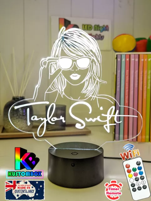 Taylor Swift Era Tour Personalised Name Led Night Light Lamp 3D  7 Colour Remote