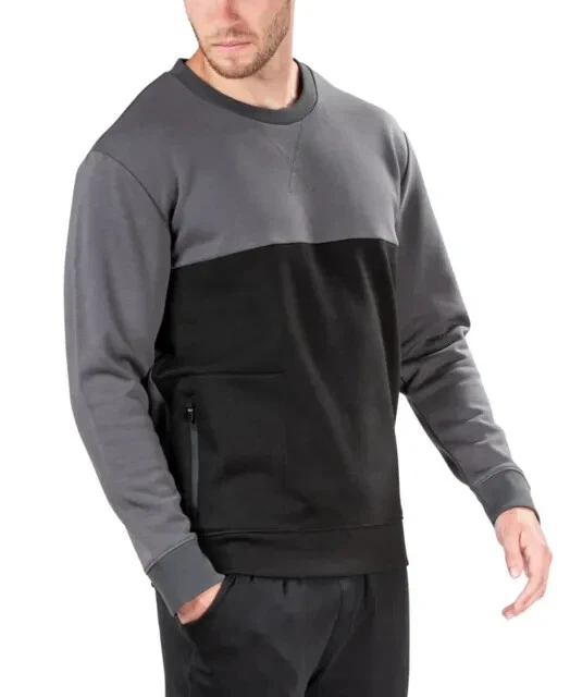 Natori Men's Isamu Tonal Pullover Sweater black gray sweatshirt pullover 2XL XXL