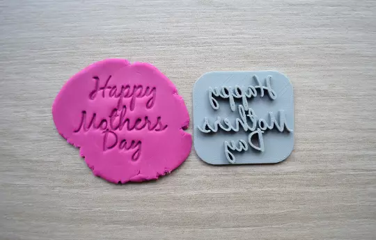 Happy Mothers Day font 2 Cookie Fondant Embosser Stamp