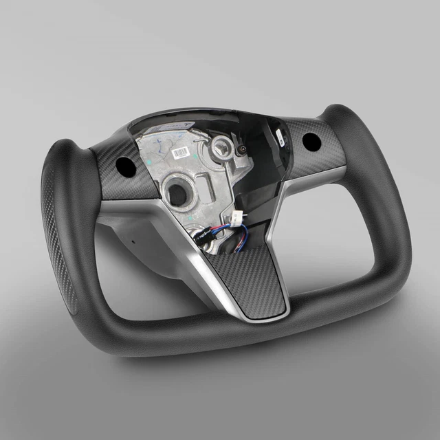 YOKE STEERING WHEEL w/ Heating Carbon Fiber For Tesla Model 3/Y 2017