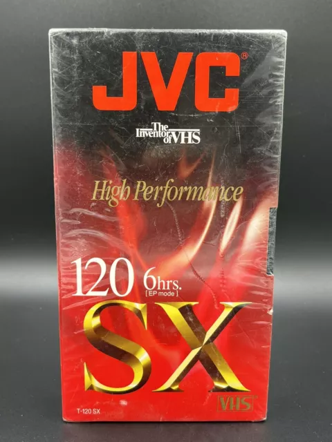 New JVC High Performance T-120 SX Blank Video Cassette VHS Tape Sealed 6 Hour
