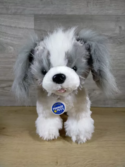 Shih tzu stuffed animal gray and white deals