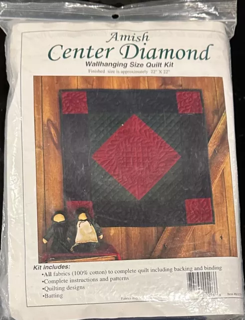 NUEVO Kit de Edredón Colgante de Pared Talla Amish Sellado #00K296 1996 Diamante Central
