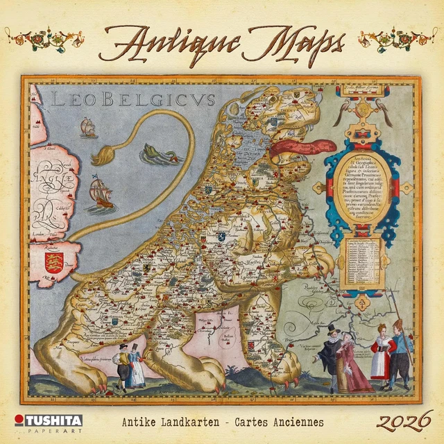 ANTIQUE MAPS 2026 Kalender 2026 Kalender Media 28 Antique Maps 2026 Kalender 2026