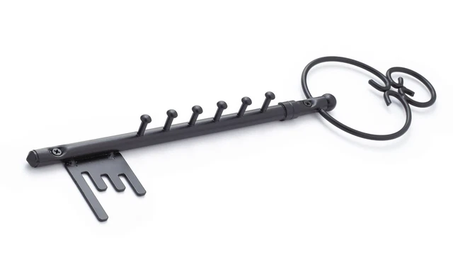 Richelieu 78029R 16-7/8 Inch Key Hook Rack - Black