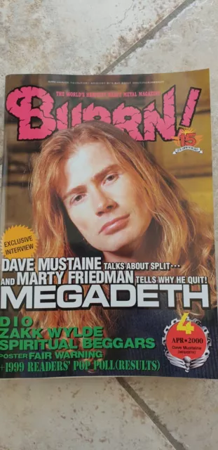 BURRN Magazine Heavy Metal Japan Release 2000 Issue 4 MEGADETH
