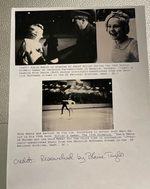 1936 Winter Olympics Photo Hitler meets Sonja Henie ice skating gold medal 1936 Winter Olympics Photo Hitler meets Sonja Henie ice skating gold medal