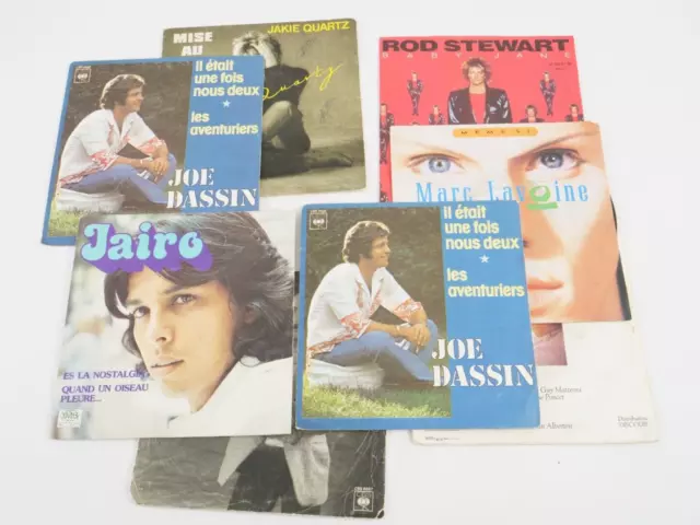 Lot de 8 disques vinyles (Dassin,Jairo,Stewart, Jackie quartz, Barbelivien ...)