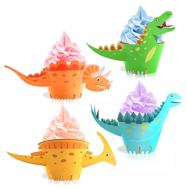 Unique Store Set di 24 Decorazioni per Cupcake Dinosauro Cupcake Topper e Wr