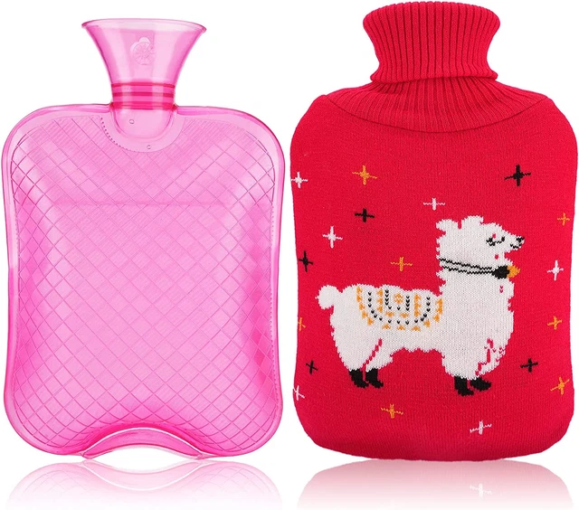 WIOR  with Cover, 2L Rubber Hot Water Bag for Hot and Cold Compress, Hand Feet W