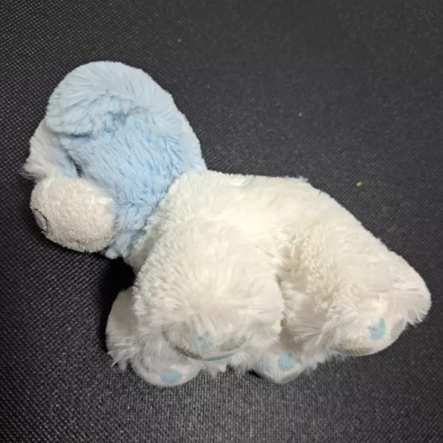 AURORA BABY PUPPY Dog Plush Blue & White Rattle Stuffed Animal Toy