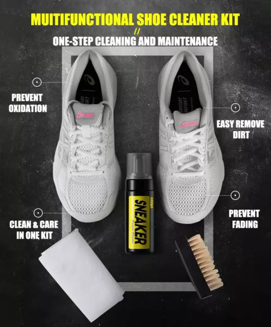 Shoe Cleaner Kit Sneaker, Water-Free Foam Sneaker Cleaner 5.3Oz with Shoe Brush 2