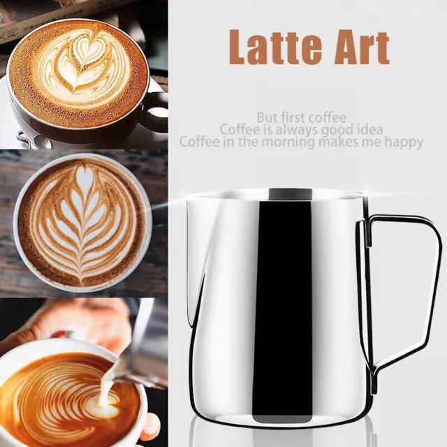 150-1000ML Stainless Steel Milk Coffee Jug Latte Espresso Frothing Scale Pitcher 3