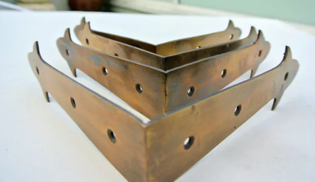 4 large corners strap solid Brass watson F100 vintage style BOX edge table150mmB