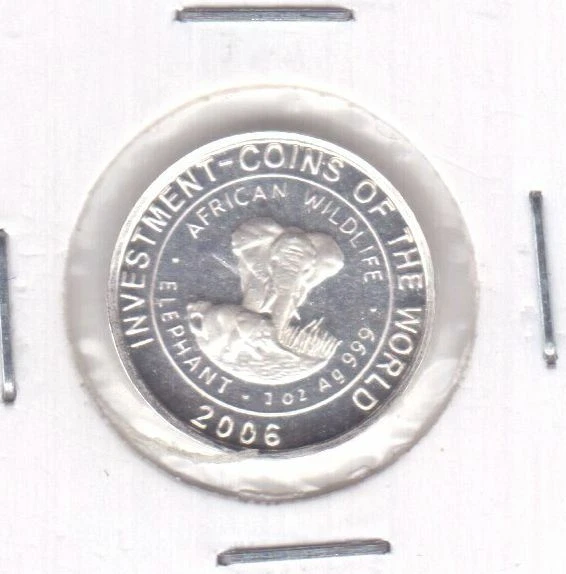 Malawi Silver Proof 5 Kwacha Coin 2006 Year Km#118.4 African Wildlife Elephant