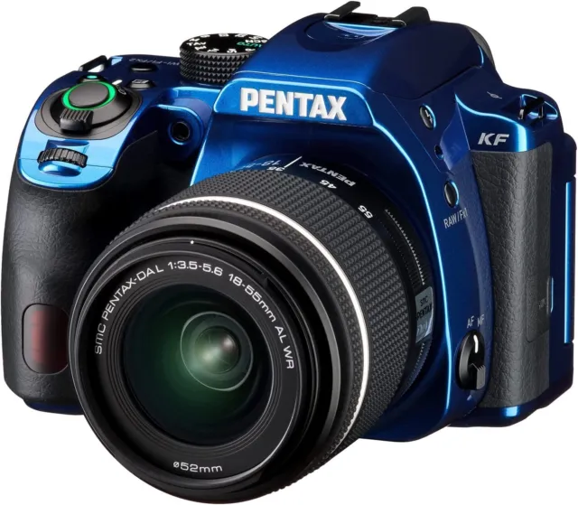 RICOH PENTAX Digital SLR Camera KF 18-55WR Lens Kit 24.24mp Crystal Blue