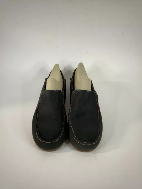 Olukai Shoes Womens 8 Black Nohea Nubuck Slip On Loafers
