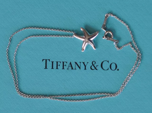 Tiffany & Co. Elsa Peretti Star Fish Pendant & Necklace 16" Sterling Silver 925