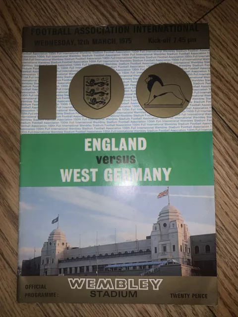 Official Football Programme England V West Germany 1975