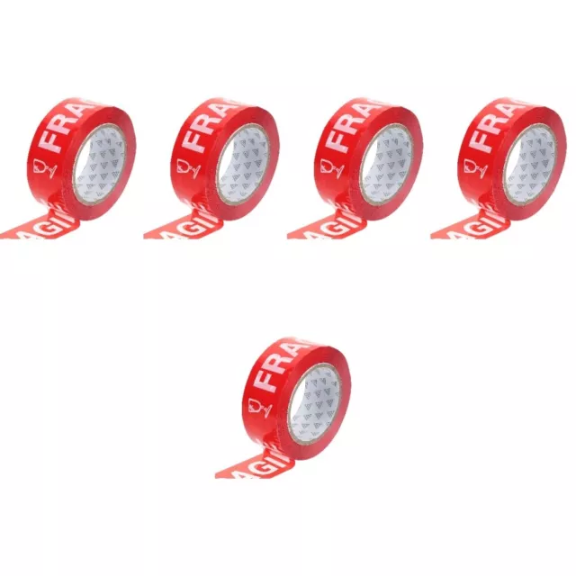 5 Rolls Fragile Warning Tape Refills Boxes for Packaging Adhesive